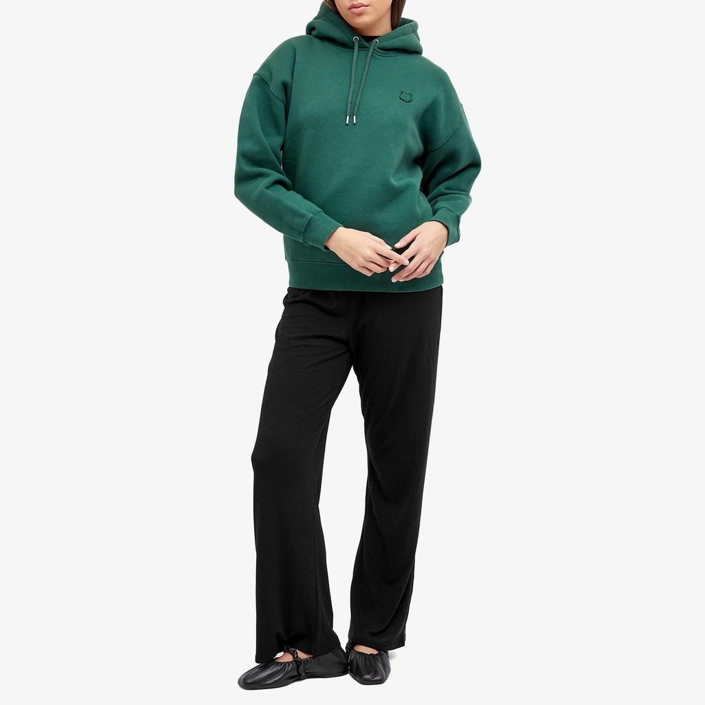 Maison Kitsune Tonal Fox Head Patch Comfort Hoodie Bottle Green